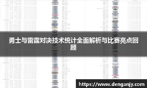 勇士与雷霆对决技术统计全面解析与比赛亮点回顾